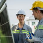 Electrical engineer on solar farm